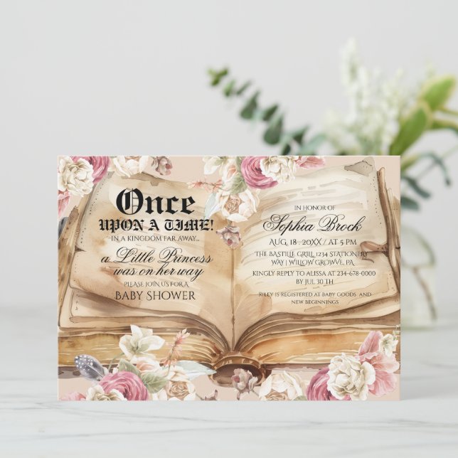 Once Upon A Time Baby Shower Invitation (Standing Front)
