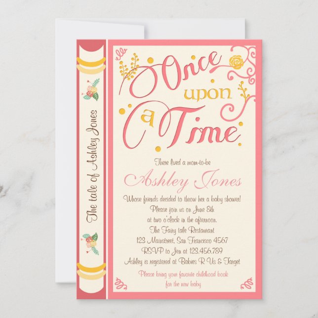Once Upon A Time Baby Shower Invitation Fairy Tale (Front)
