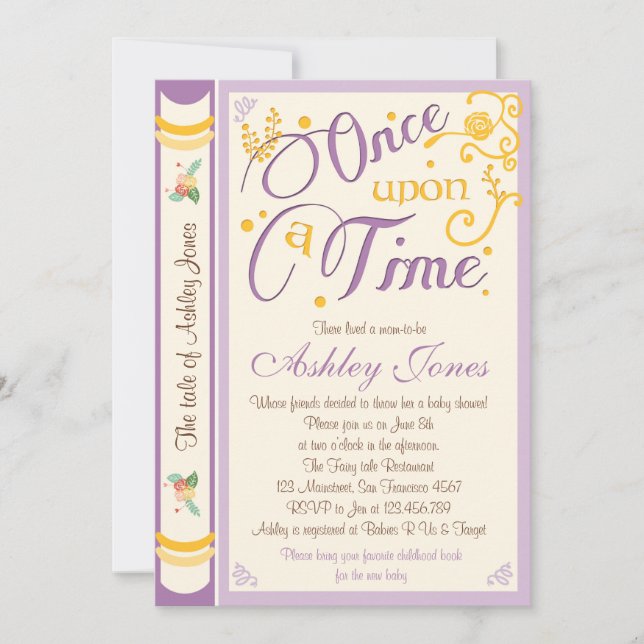 Once Upon A Time Baby Shower Invitation Fairy Tale (Front)