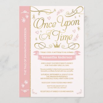 Once Upon A Time Baby Shower  Princess Baby Shower Invitation by ApplePaperie at Zazzle