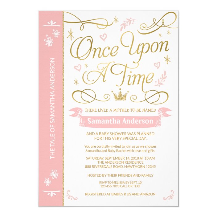 once upon a time baby shower, princess baby shower invitation  zazzle