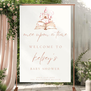 Once Upon A Time Baby Shower Welcome Sign Pink Pri