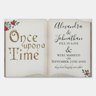 Once Upon a Time Book Fairy Tale Wedding Sign