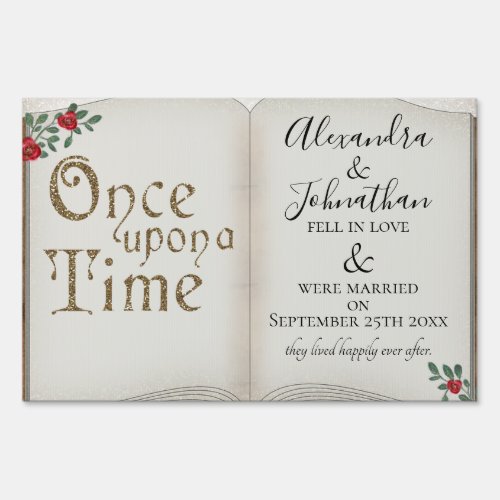 Once Upon a Time Book Fairy Tale Wedding Sign