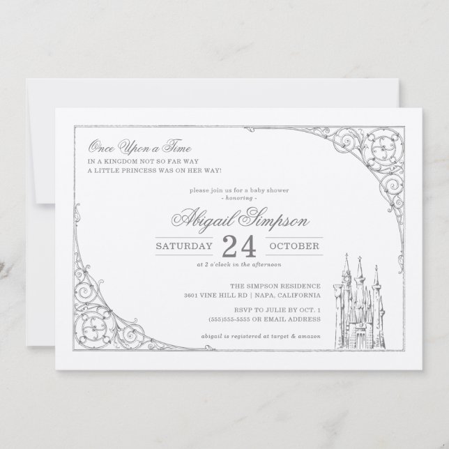 Once Upon a Time - Castle | Fairy Tale Baby Shower Invitation (Front)