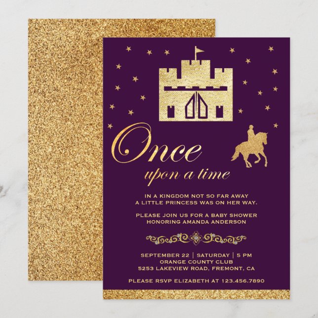 Once Upon a Time Castle Storybook Baby Shower Invitation (Front/Back)
