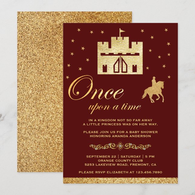 Once Upon a Time Castle Storybook Baby Shower Invitation (Front/Back)