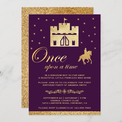 Once Upon a Time Castle Storybook Birthday Party Invitation