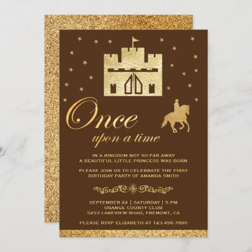 Once Upon a Time Castle Storybook Birthday Party Invitation