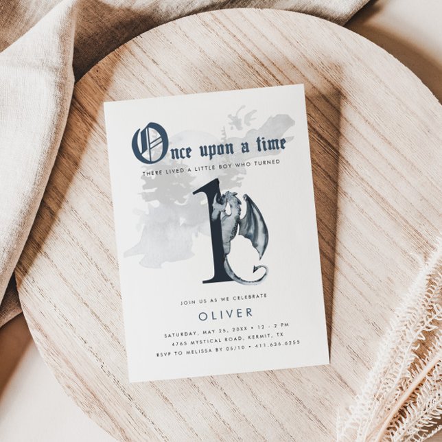 Once Upon a Time | Dragon 1st Birthday Invitation (Creator Uploaded)