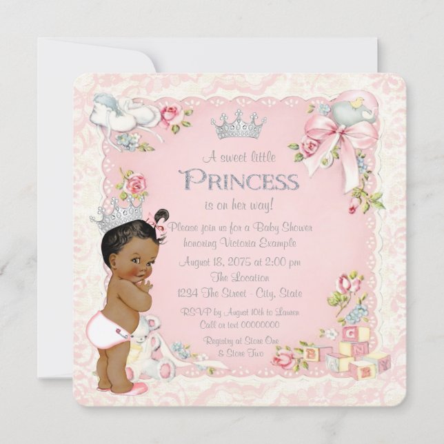 Once Upon a Time Ethnic Princess Baby Shower Invitation (Front)