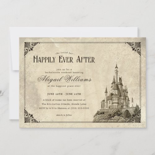 Once Upon a Time  Fairy Tale Bacherlorette Party Invitation