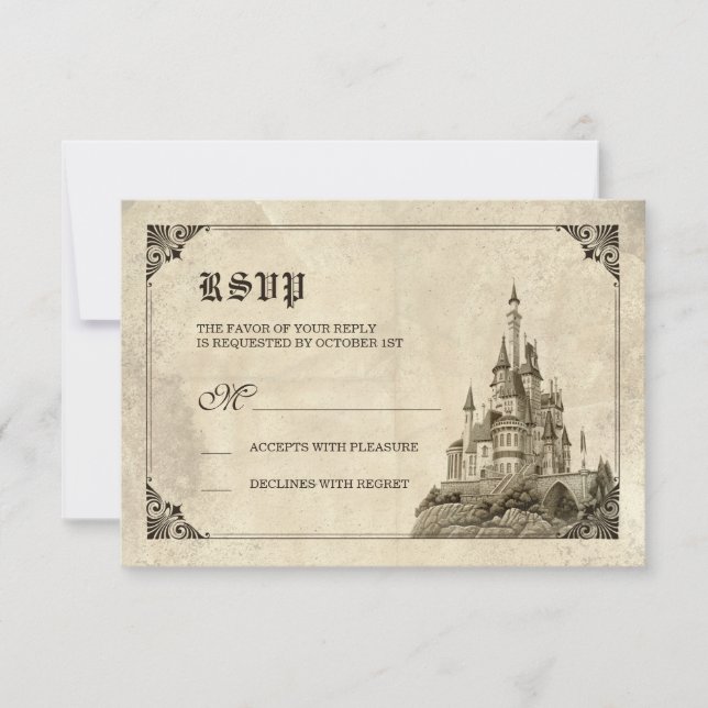 Once Upon a Time | Fairy Tale Castle RSVP (Front)