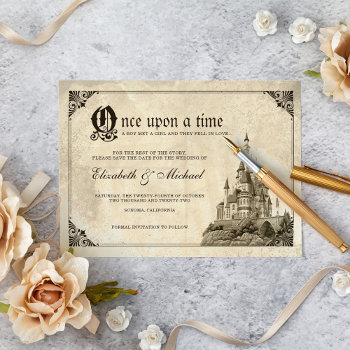 Once Upon A Time | Fairy Tale Castle Save The Date by DisneyPrincess at Zazzle