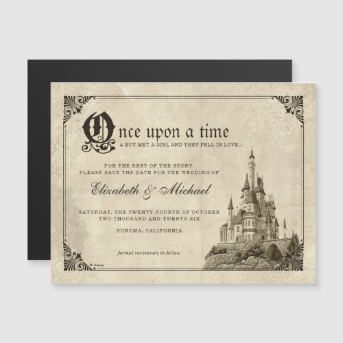 Once Upon a Time  Fairy Tale Castle Save the Date Magnetic Invitation
