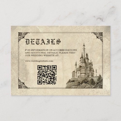 Once Upon a Time | Fairy Tale Castle Wedding Enclosure Card