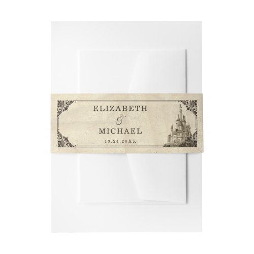 Once Upon a Time Fairy Tale Castle Wedding Invitation Belly Band