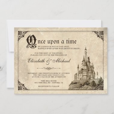 Once Upon a Time Fairy Tale Castle Wedding Invite