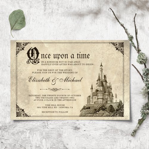 Once Upon a Time Fairy Tale Castle Wedding Invite