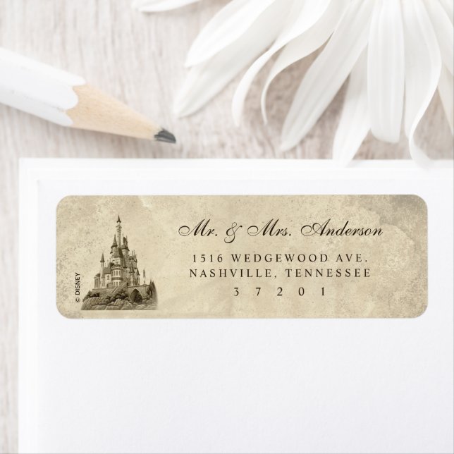 Once Upon a Time Fairy Tale Castle Wedding Label (Insitu)