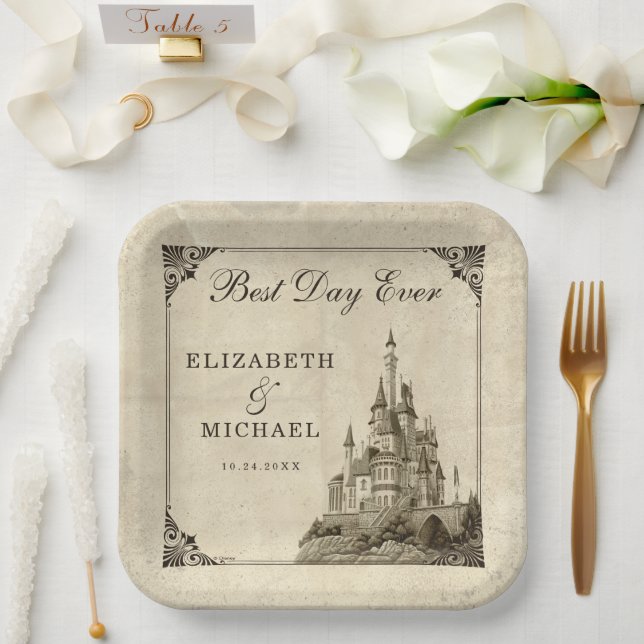 Once Upon a Time Fairy Tale Castle Wedding Paper Plates (Wedding)