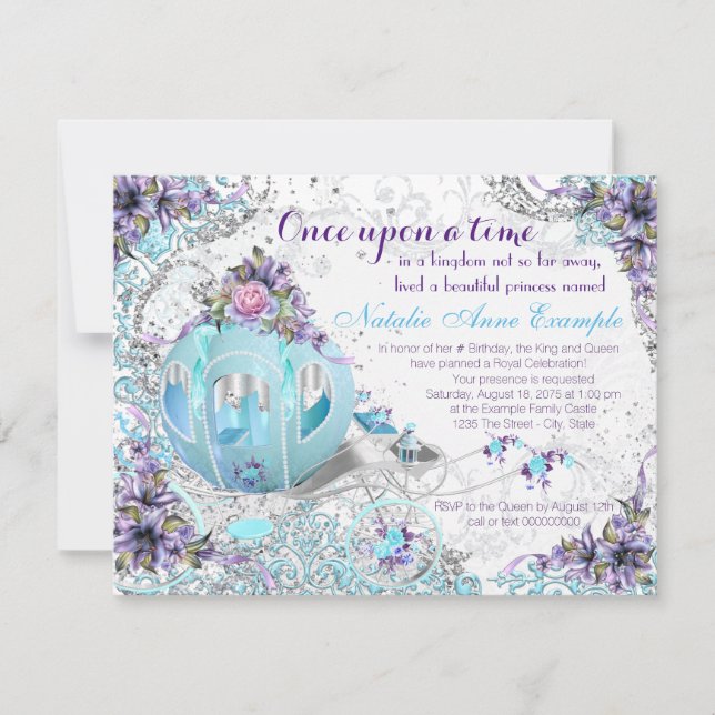 Once Upon a Time Fairy Tale Princess Birthday Invitation (Front)