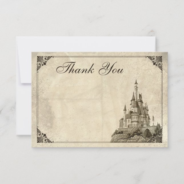 Once Upon a Time Fairy Tale Wedding Thank You Card (Front)