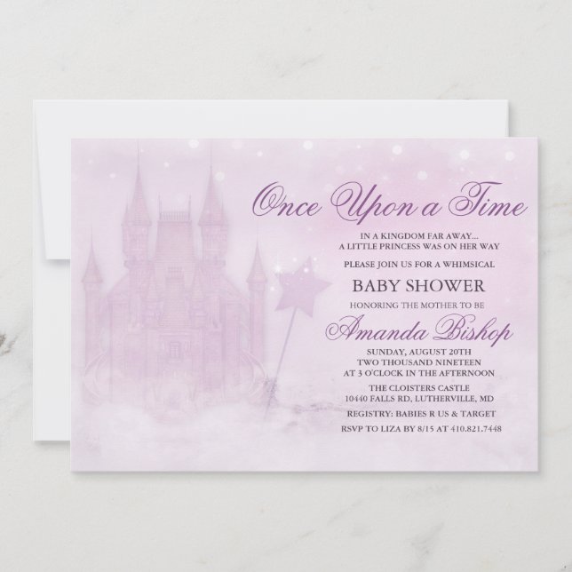 Once Upon a Time Fairytale Baby Shower Invitation (Front)