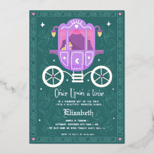 Once upon a Time Fairytale Birthday Party Foil Invitation