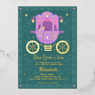 Once upon a Time Fairytale Birthday Party Foil Invitation