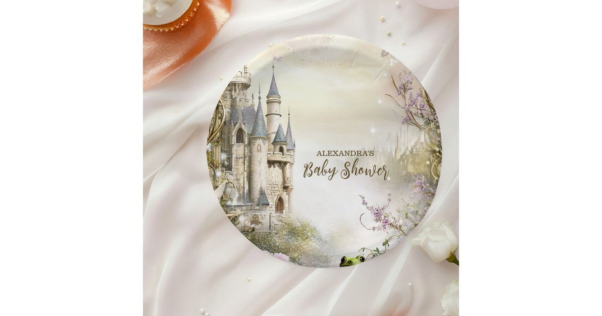 Once Upon a Time Fairytale Castle Baby Shower Paper Plates | Zazzle