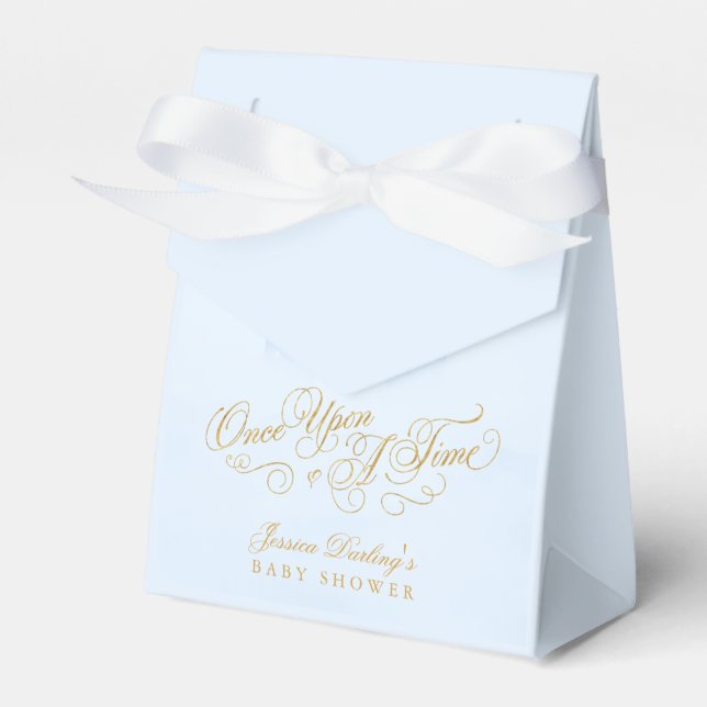 Once Upon A Time Fairytale Castle Boy Baby Shower Favor Boxes (Front Side)
