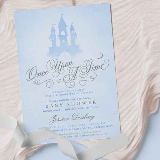 Once Upon A Time Fairytale Castle Boy Baby Shower Invitation (Creator Uploaded)