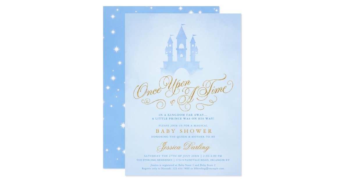 Once Upon A Time Fairytale Castle Boy Baby Shower Invitation | Zazzle.com