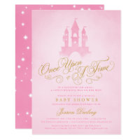 Once Upon A Time Fairytale Castle Girl Baby Shower Card