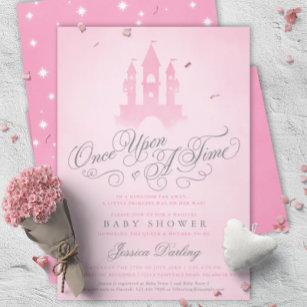 Once Upon A Time Fairytale Castle Girl Baby Shower Invitation