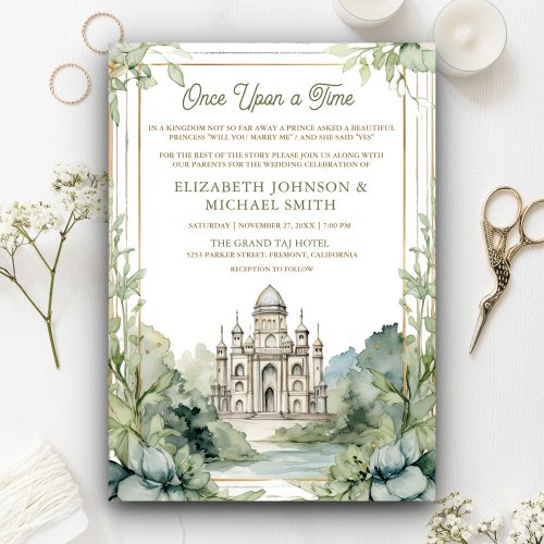 Once Upon a Time Fairytale Castle Photo Wedding Invitation