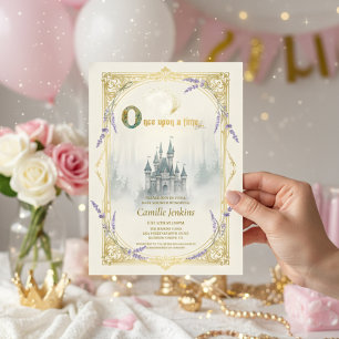 Once Upon a Time Fairytale Castle Princess floral Invitation