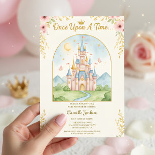 once upon a time fairytale magical royal glitter invitation