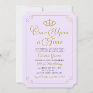 Once Upon a Time Gold Princess Birthday Invitation