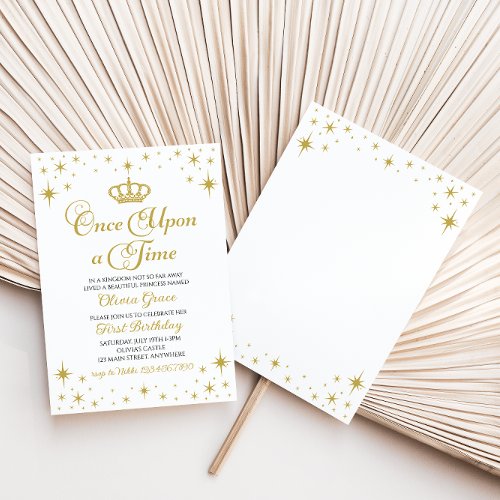 Once Upon a Time Gold Princess Birthday Invitation