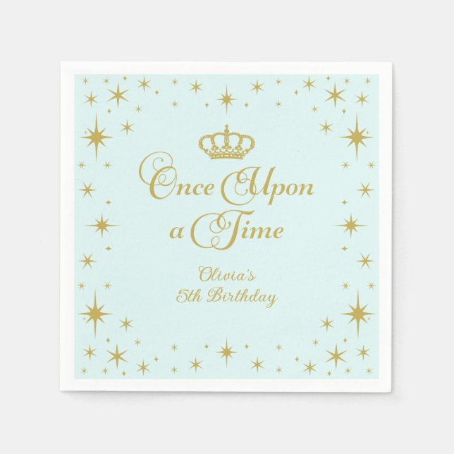 Once Upon a Time Gold Princess Birthday Napkins (Front)