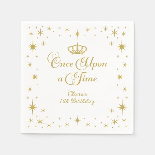 Once Upon a Time Gold Princess Birthday Napkins