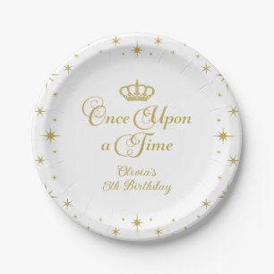 Once Upon a Time Gold Princess Birthday Paper Plat Paper Plates