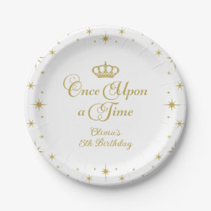 Once Upon a Time Gold Princess Birthday Paper Plat Plates