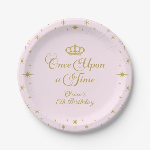 Once Upon a Time Gold Princess Birthday Paper Plates
