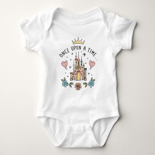 Once Upon A Time Hand Drawn Princess Castle Baby Bodysuit