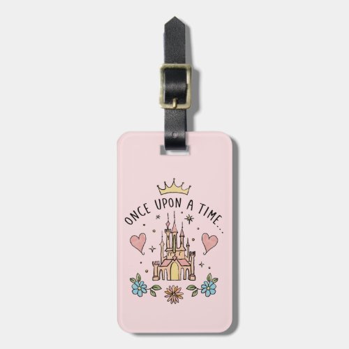 Once Upon A Time Hand Drawn Princess Castle Luggage Tag