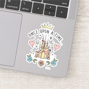 "Once Upon A Time" Hand Drawn Princess Castle Sticker