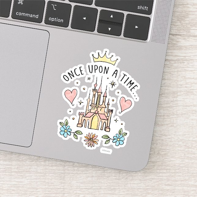 "Once Upon A Time" Hand Drawn Princess Castle Sticker (Detail)